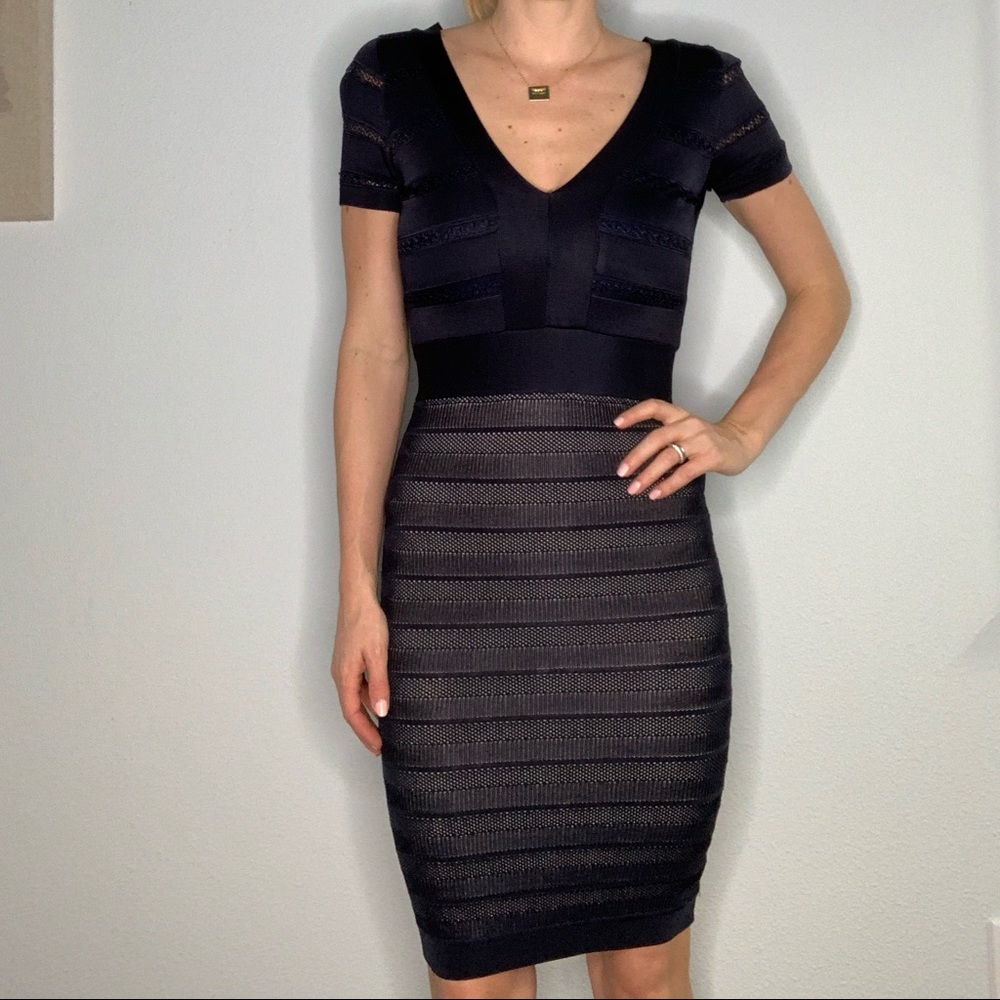 French Connection Dark Navy Blue Fitted Dress